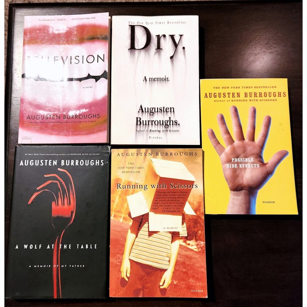 Augusten Burroughs Book Lot 5 Running with Scissors Dry Wolf at the Table
